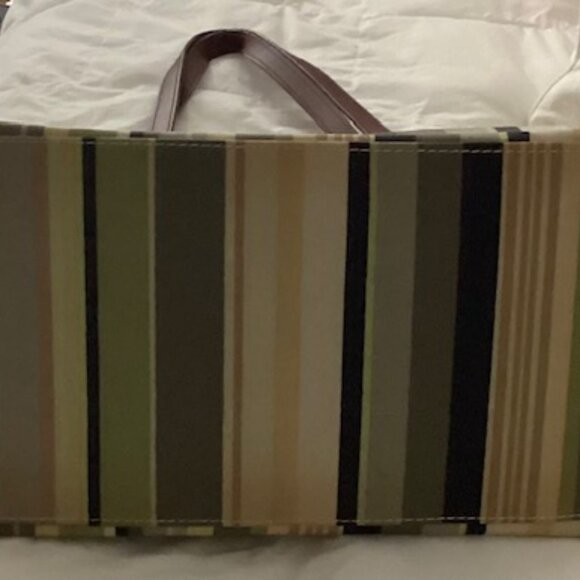 Danica Striped Tote with sturdy faux leather handles - Picture 5 of 5